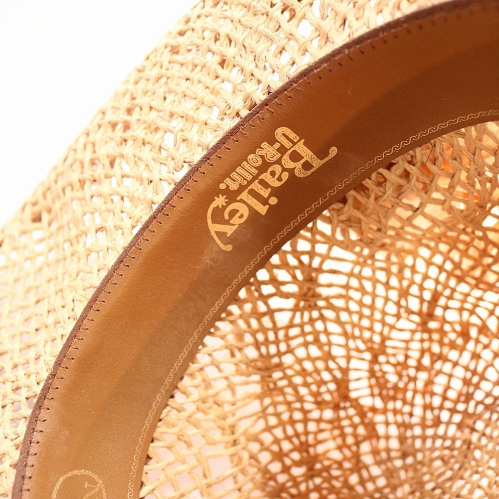 Vintage Bailey U Rollit Cowboy Hat Straw Western Rodeo With Feather accent - Picture 4 of 5